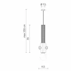 Hanglamp in wit, antraciet of goud metaal 2 maten - Meccasmo Viadurini