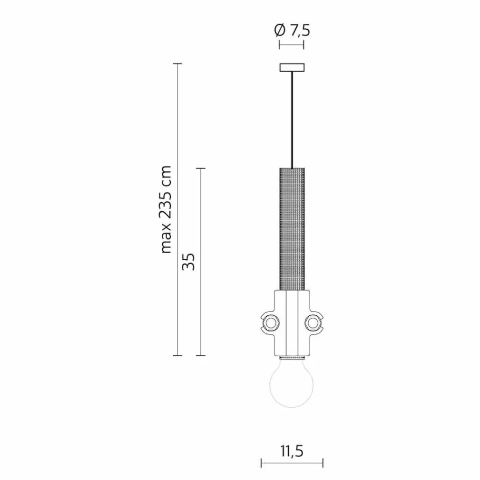 Hanglamp in wit, antraciet of goud metaal 2 maten - Meccasmo Viadurini