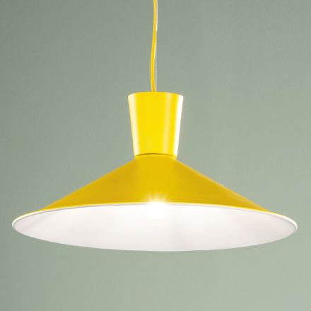 Industrieel Design Gekleurde Metalen Hanglamp - Lunapop Viadurini