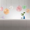Hanglamp van metaal en glas versierd met concentrische lijnen - Hackberry