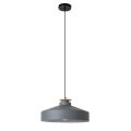Hanglamp in grijs metaal en hout met nylon kabel - Marlena