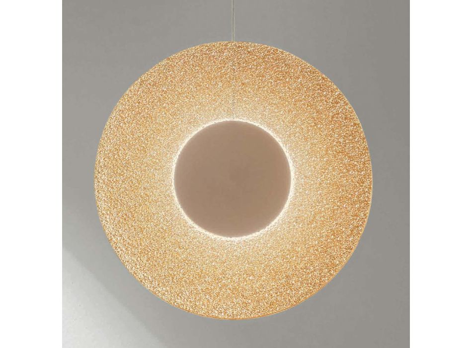 Hanglamp van geverfd metaal en gekleurd Graniglia-glas - Albizia Viadurini