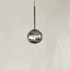 Hanglamp van geverfd metaal en geblazen glas - Ailanto Viadurini