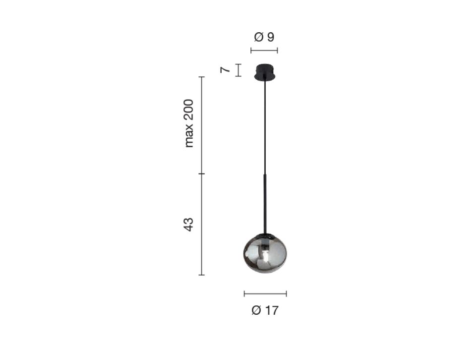 Hanglamp van geverfd metaal en geblazen glas - Ailanto Viadurini