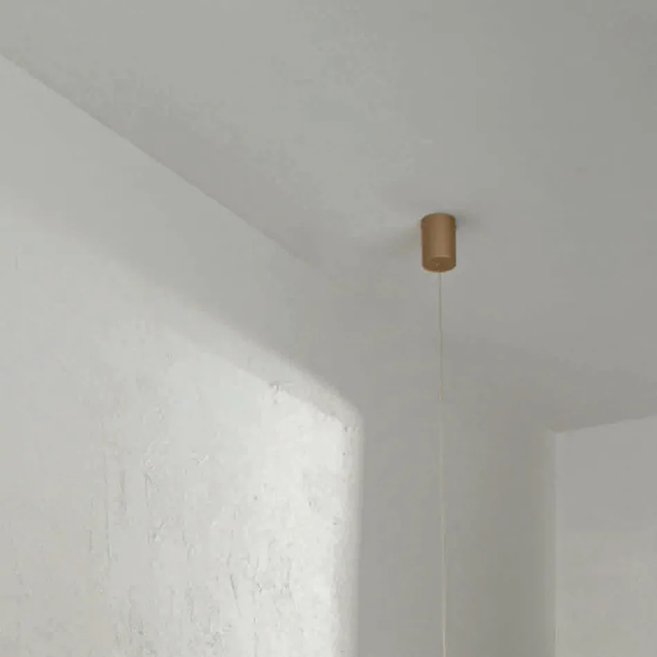 Hanglamp van goud geverfd metaal met verstelbare kabels - oranje Viadurini