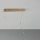 Hanglamp van goudgelakt metaal en geblazen glas - Birga Viadurini