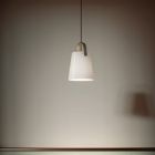 Hanglamp in antiek messing en glas Made in Italy - Dolci Viadurini