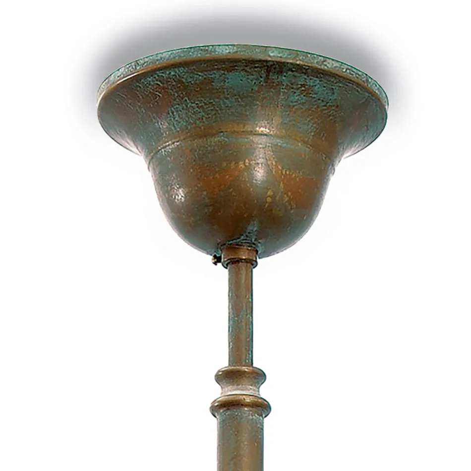 Hanglamp van messing, glas en IP44-classificatie, gemaakt in Italië - Drago Viadurini