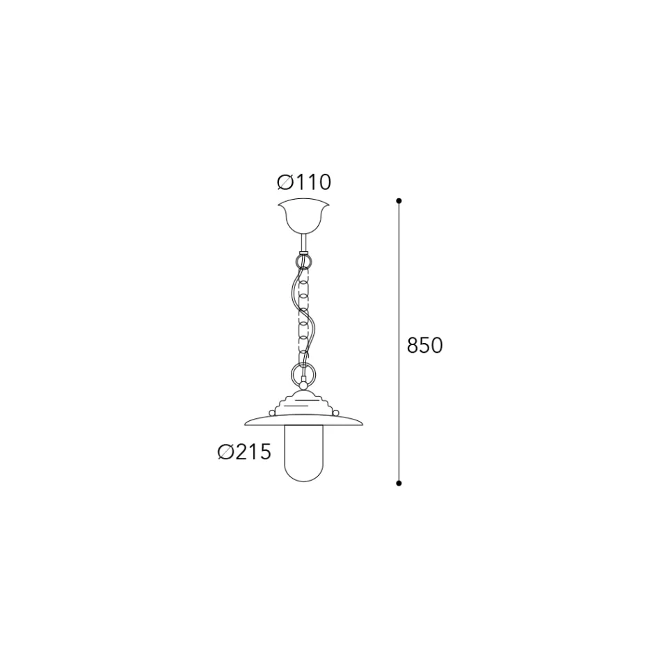 Elfico hanglamp van messing, helder glas en IP44-classificatie Viadurini