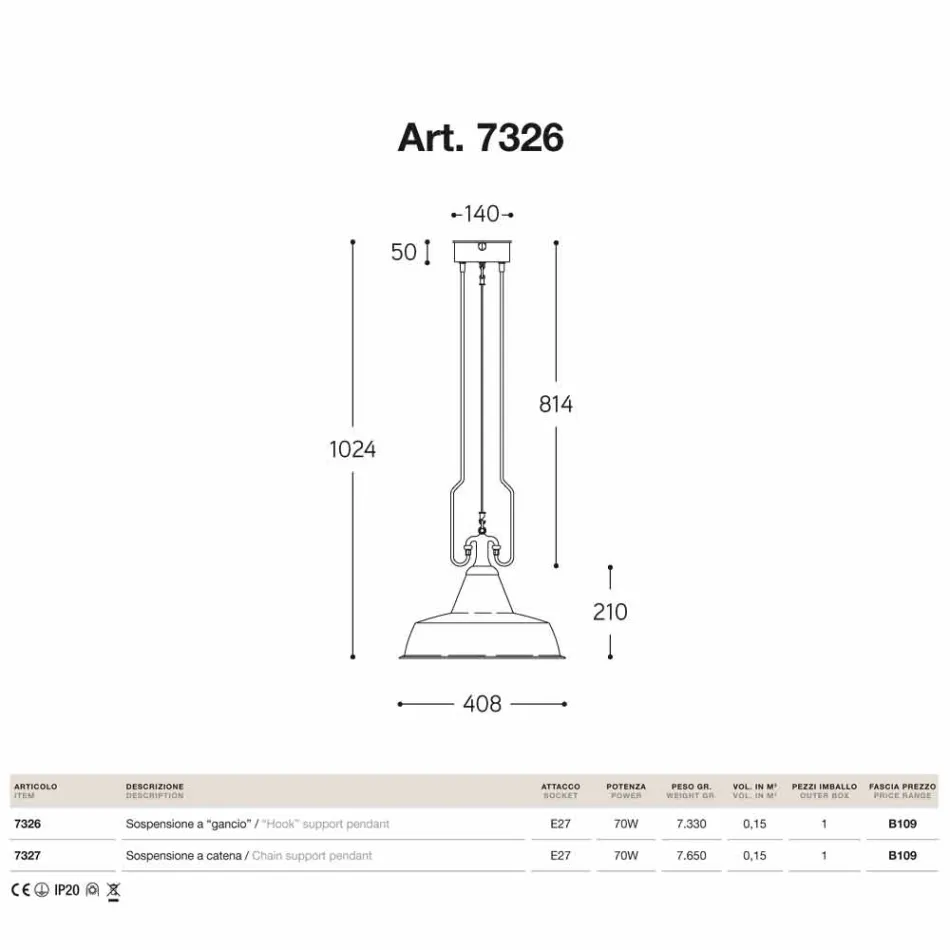 Lamp van koper en messing suspensie anticati Foundry Viadurini