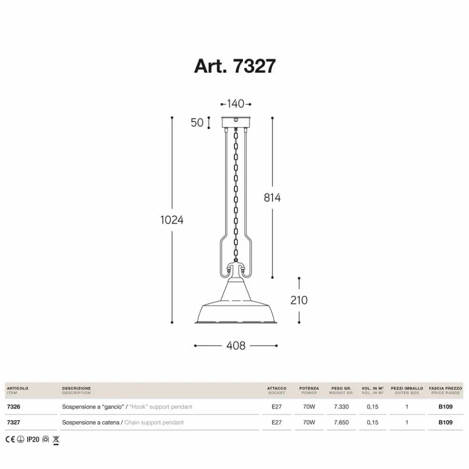 Lamp van koper en messing suspensie anticati Foundry Viadurini