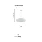 Hanglamp van geblazen wit glas en verchroomd metaal - Ariana Viadurini