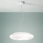 Hanglamp van geblazen wit glas en verchroomd metaal - Ariana Viadurini