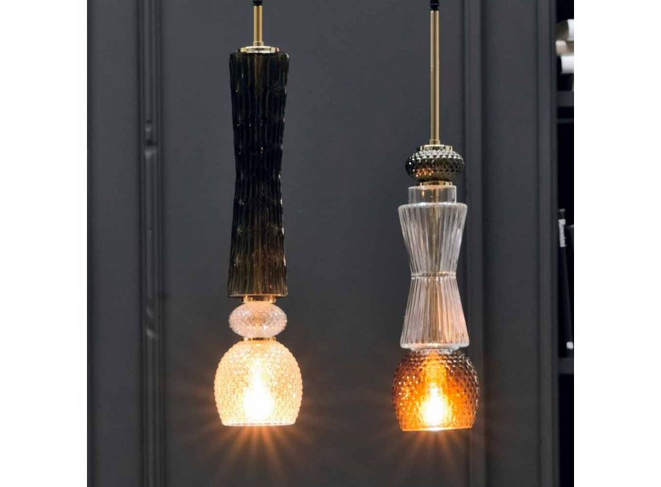 Hanglamp in Murano-glas met antieke decoratie Made in Italy - Missi Viadurini