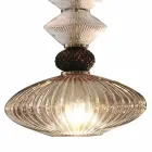 Hanglamp in Murano-glas en stof, Made in Italy - Missi Viadurini