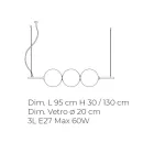 Handgeblazen Venetië Glazen Hanglamp 95 cm - Jupiter Viadurini