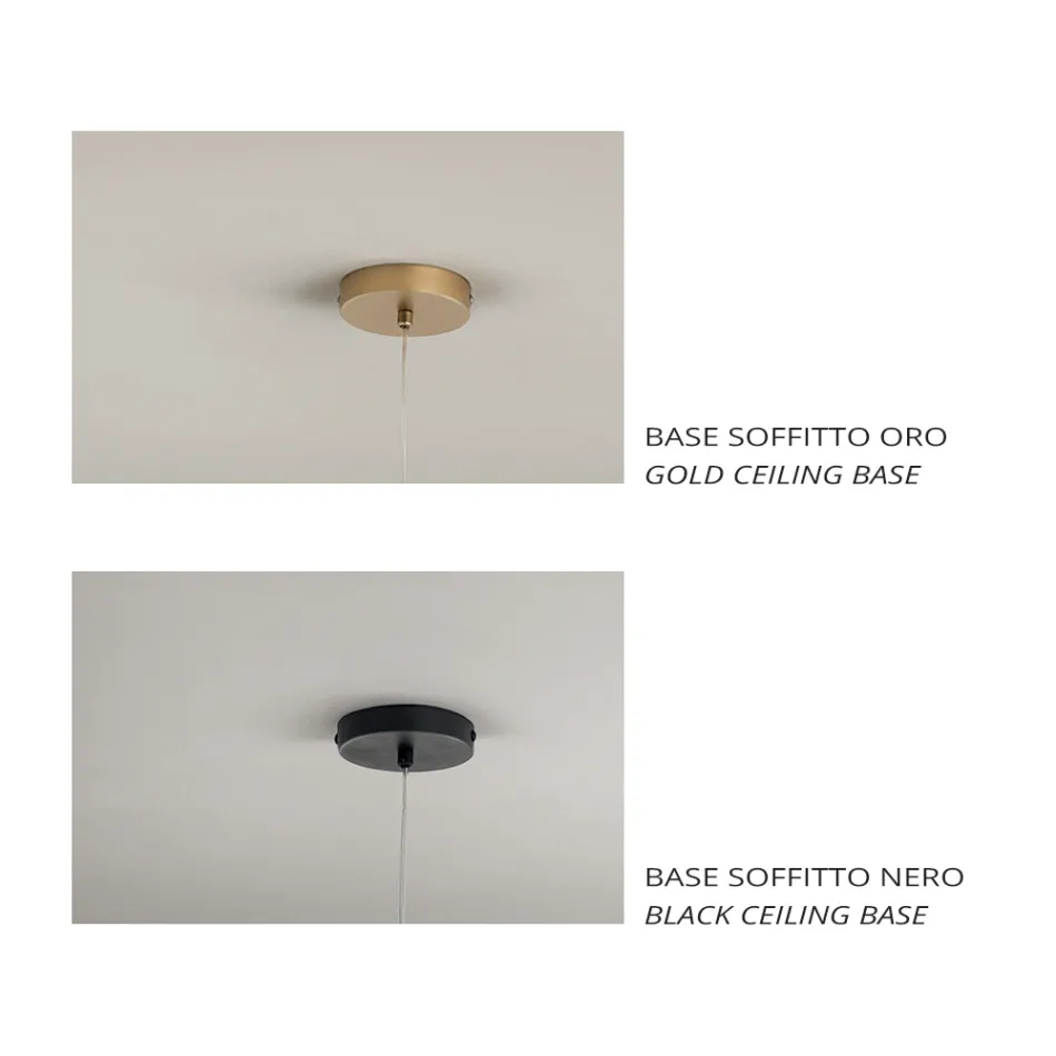 Hanglamp van glas en transparant draad gemaakt in Italië - Trilly Viadurini