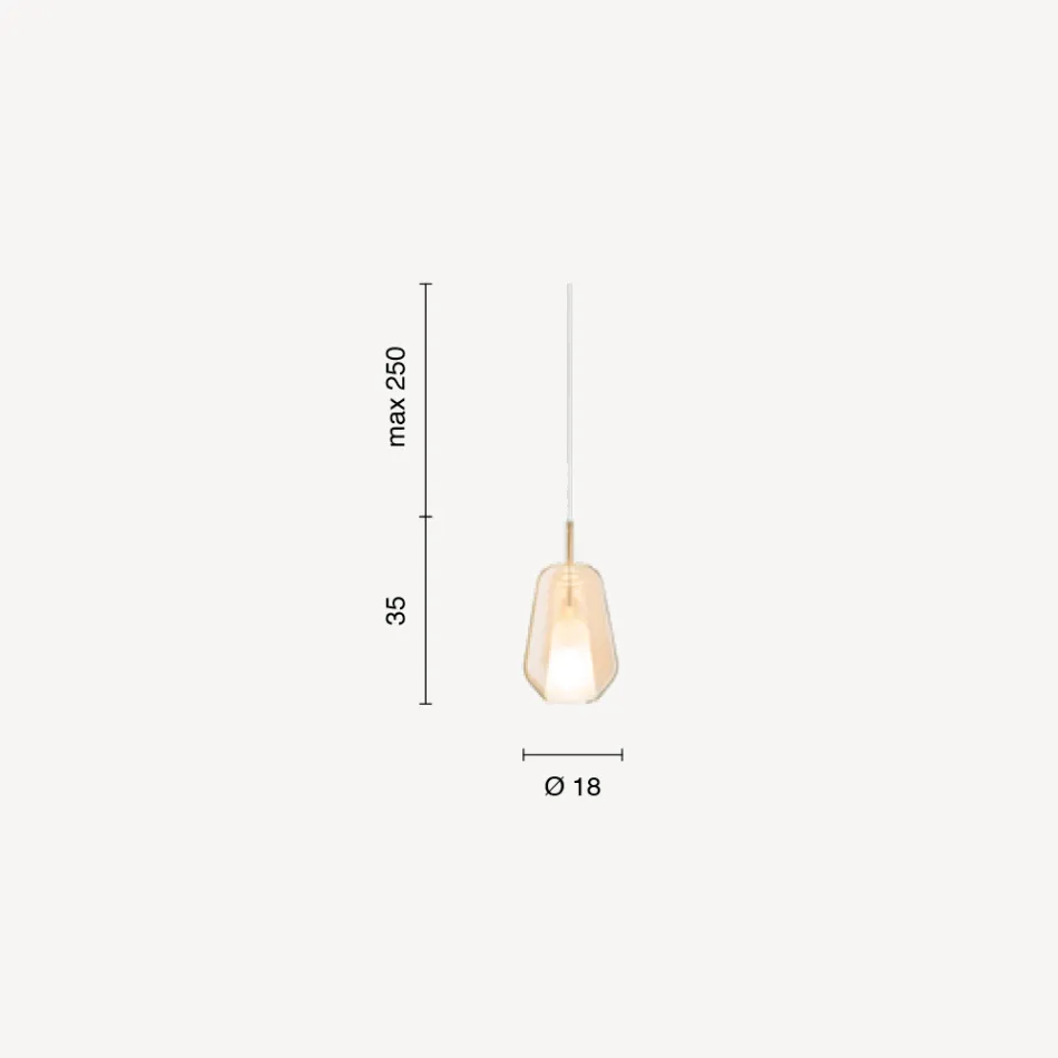 Hanglamp van glas en transparant draad gemaakt in Italië - Trilly Viadurini