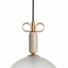 Hanglamp in glas, marmer en messing 2 afwerkingen - Bonton van Il Fanale Viadurini