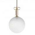 Hanglamp in glas, marmer en messing Made in Italy - Bonton van Il Fanale