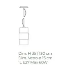 Hanglamp in handgeblazen glas in Venetië 15 cm - Satomi Viadurini