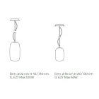 Handgeblazen glazen hanglamp gemaakt in Venetië - bamboe Viadurini