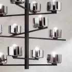 Hanglamp van geblazen glas met metalen structuur - Angelic Viadurini