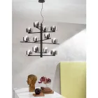 Hanglamp van geblazen glas met metalen structuur - Angelic Viadurini