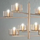 Hanglamp van geblazen glas met metalen structuur - Angelic Viadurini