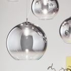 Hanglamp van geblazen glas en verchroomd metaal - Crystalline Viadurini