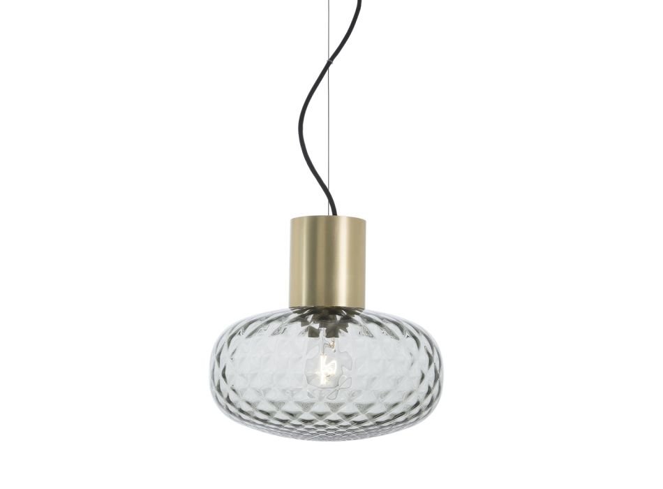 Hanglamp in transparant of gesatineerd glas Made in Italy - Lucciola Viadurini