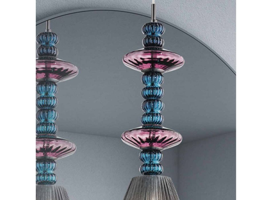 Handgemaakte Venetiaanse glazen hanglamp Made in Italy - Amilia Viadurini