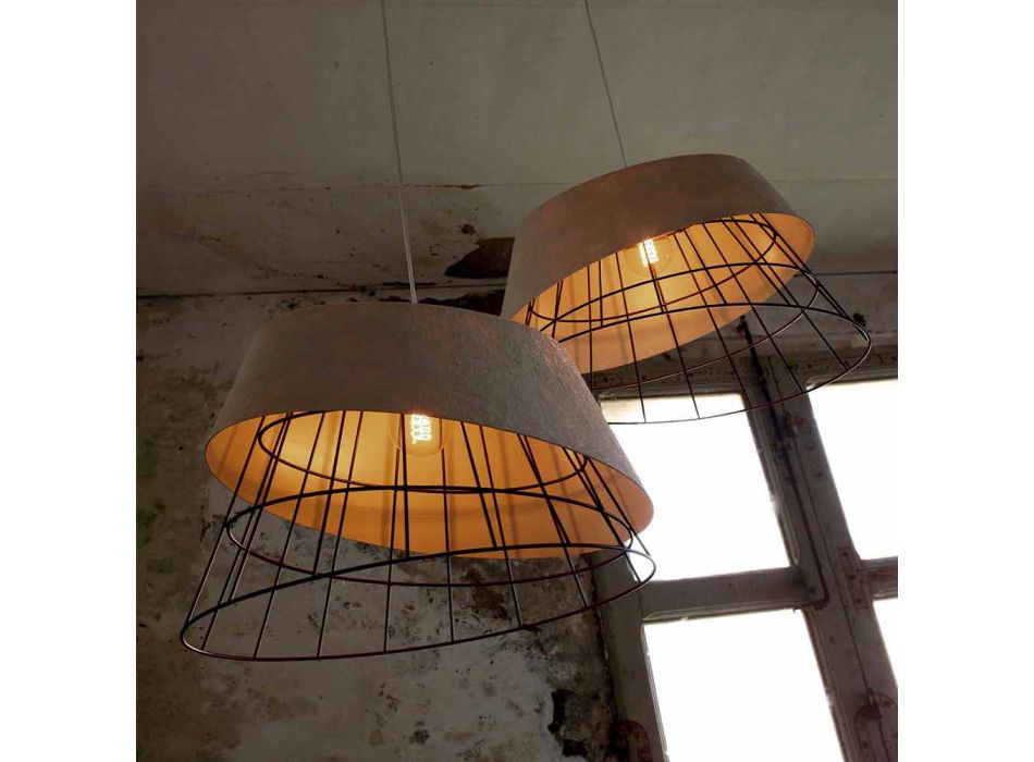 Hanglamp in wit glasvezel en metaal Elegant design - Solar Viadurini