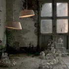 Hanglamp in wit glasvezel en metaal Elegant design - Solar Viadurini