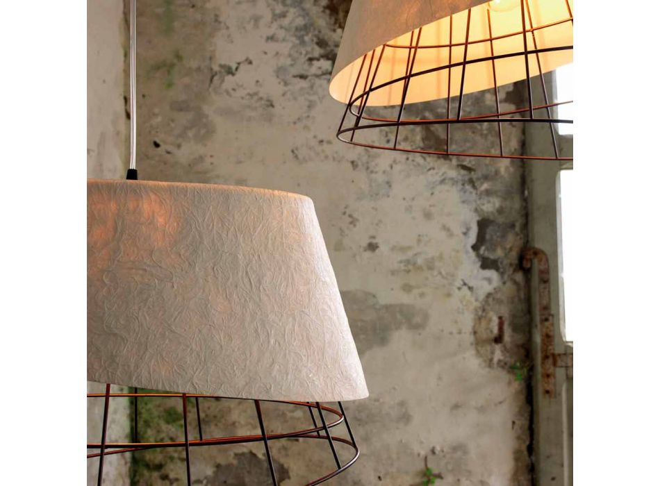 Hanglamp in wit glasvezel en metaal Elegant design - Solar Viadurini