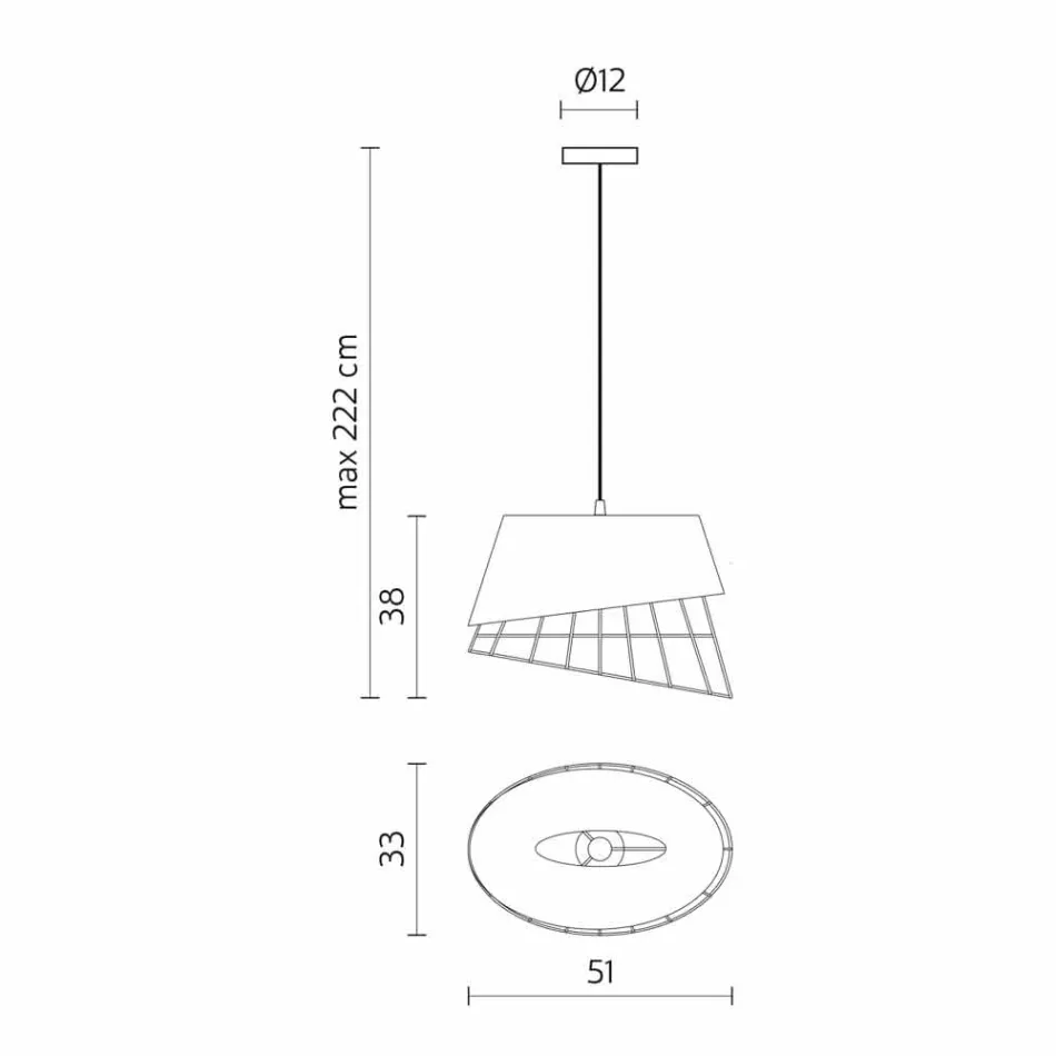 Hanglamp in wit glasvezel en metaal Elegant design - Solar Viadurini