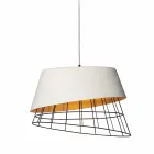 Hanglamp in wit glasvezel en metaal Elegant design - Solar Viadurini