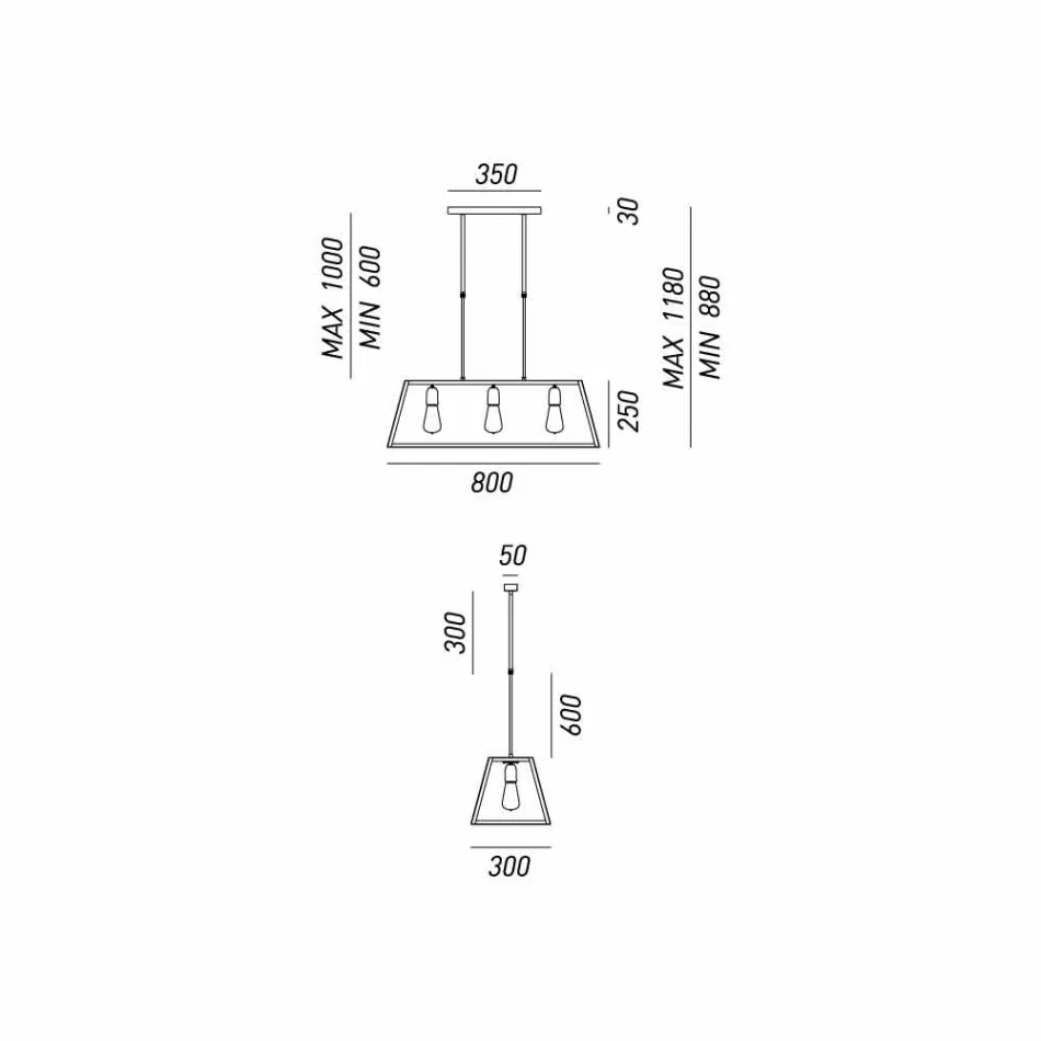 Lamp Industrial schorsing 3 London lichten Il Fanale Viadurini