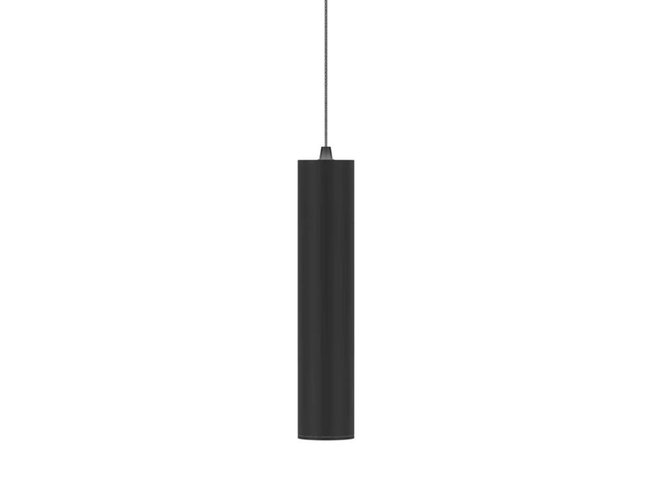 7W led-hanglamp in wit of mat zwart aluminium - Rebolla
