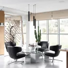 Led-inbouw-hanglamp in wit of zwart aluminium - Rebolla Viadurini