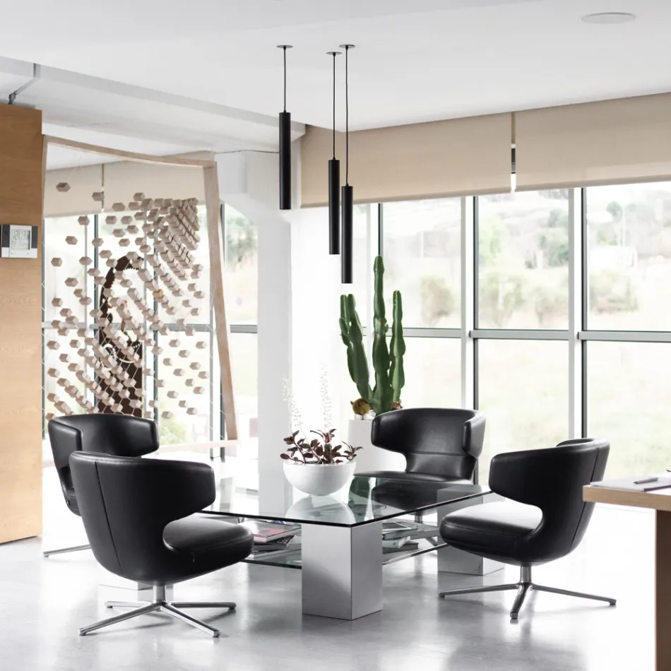 Led-inbouw-hanglamp in wit of zwart aluminium - Rebolla Viadurini