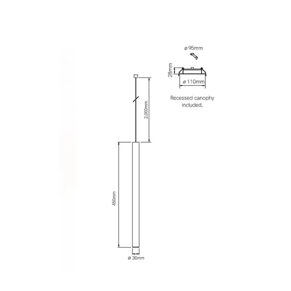 Led-inbouw-hanglamp in wit of zwart aluminium - Rebolla Viadurini