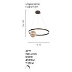 Dimbare LED-hanglamp van metaal en geblazen glas - Cocoa Viadurini