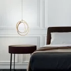 Grote of kleine LED-hanglamp in goudkleurig design - Point Viadurini