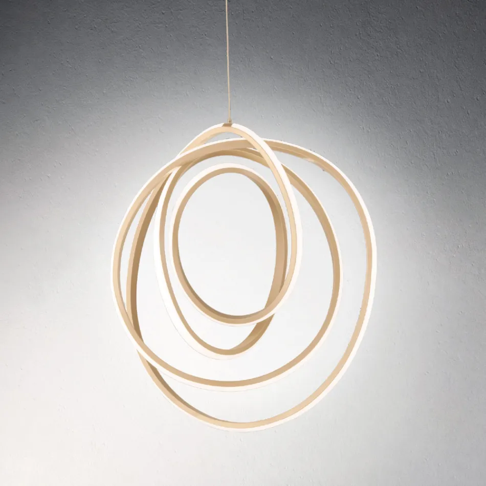 Grote of kleine LED-hanglamp in goudkleurig design - Point Viadurini