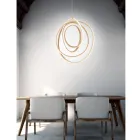 Grote of kleine LED-hanglamp in goudkleurig design - Point Viadurini