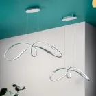 Led hanglamp in zilver metaal, 2 maten modern design - Lumino Viadurini