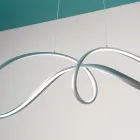 Led hanglamp in zilver metaal, 2 maten modern design - Lumino Viadurini