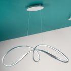 Led hanglamp in zilver metaal, 2 maten modern design - Lumino Viadurini