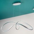 Led hanglamp in zilver metaal, 2 maten modern design - Lumino